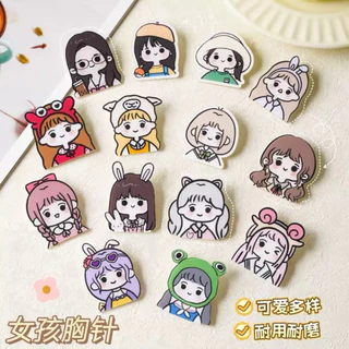 50-100ชิ้น เข็มกลัดอะคริลิคลายการ์ตูนลายน่ารักๆ เครื่องประดับกระเป๋าเสื้อผ้าแฟชั่น