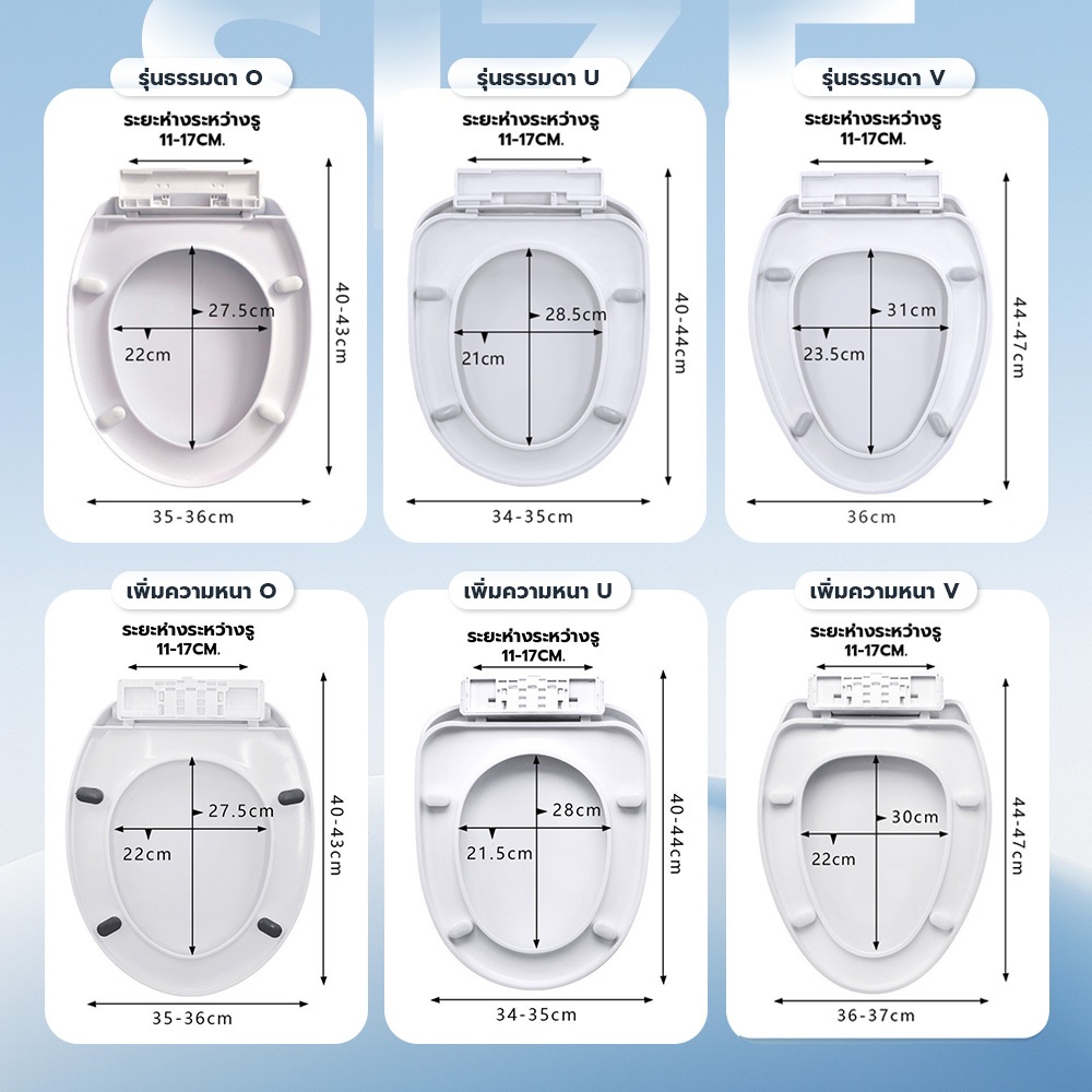 MAO ฝารองนั่งชักโครก รูปทรง U/V/O เพิ่มความหนาป้องกันการแตกหัก - รูปที่ 2