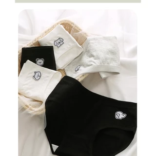 A-127 กางเกงในสีพื้นและลายสัตว์ มี 3 สี ดำ เทา ขาว ผ้าไม่หนา พร้อมส่ง
