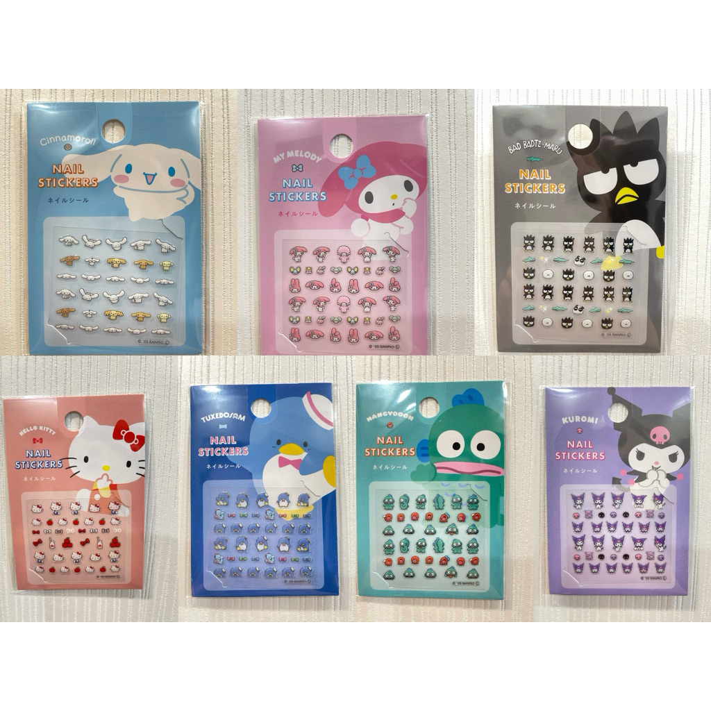 🌻พร้อมส่ง🌻🇯🇵ญี่ปุ่น/แท้💯 Sanrio Stickers ซานริโอ้ สติกเกอร์ติดเล็บ คิตตี้ คุโรมิ kitty kuromi มายเมโลดี้ ตกแต่งเล็บ
