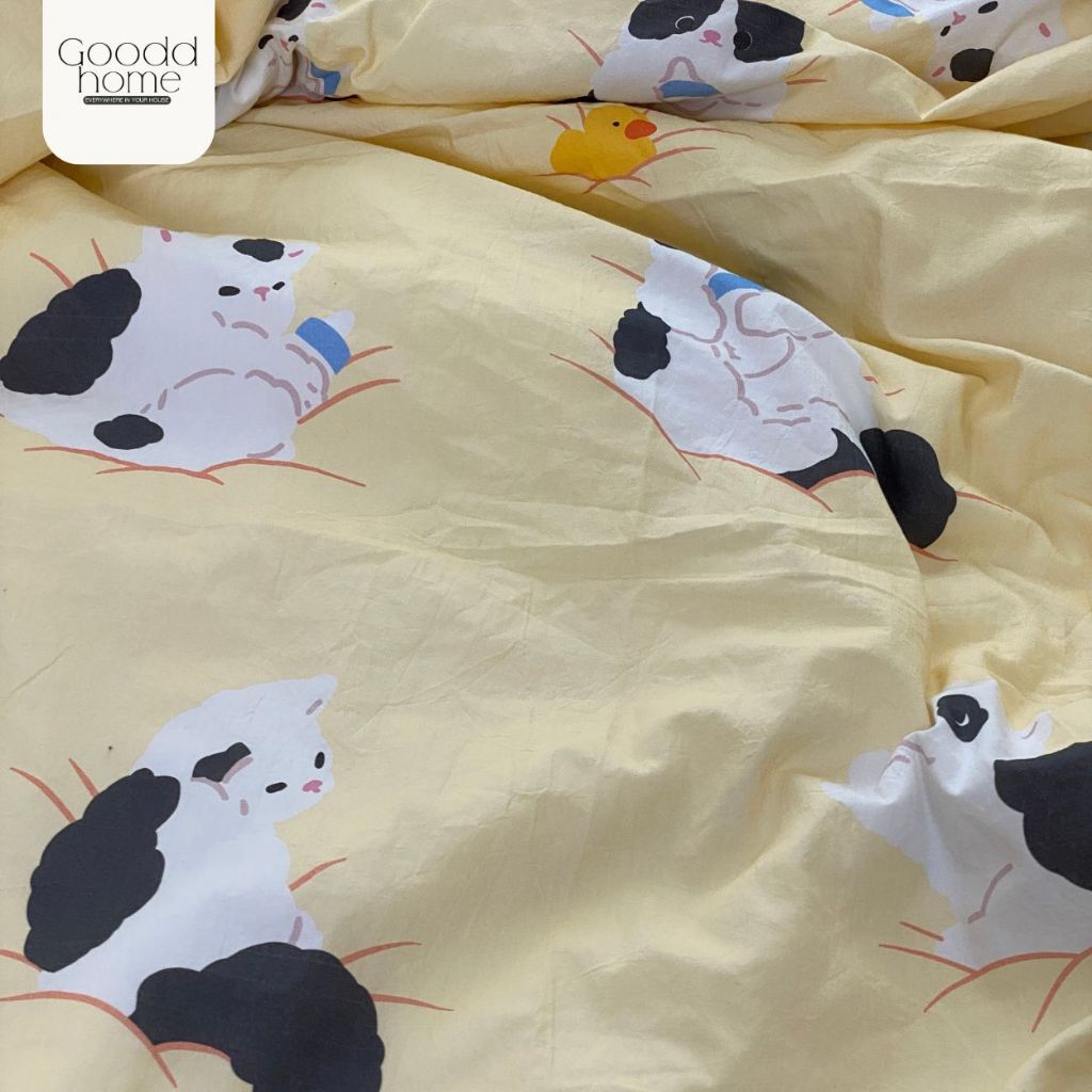 ผ้าปูที่นอน ลายน้องแมวบริชติส ผ้าฝ้ายแท้ 100% มีขายทั้งหมด 3 ขนาด 3.5 / 5 / 6 ft. GOODDHOME - รูปที่ 2