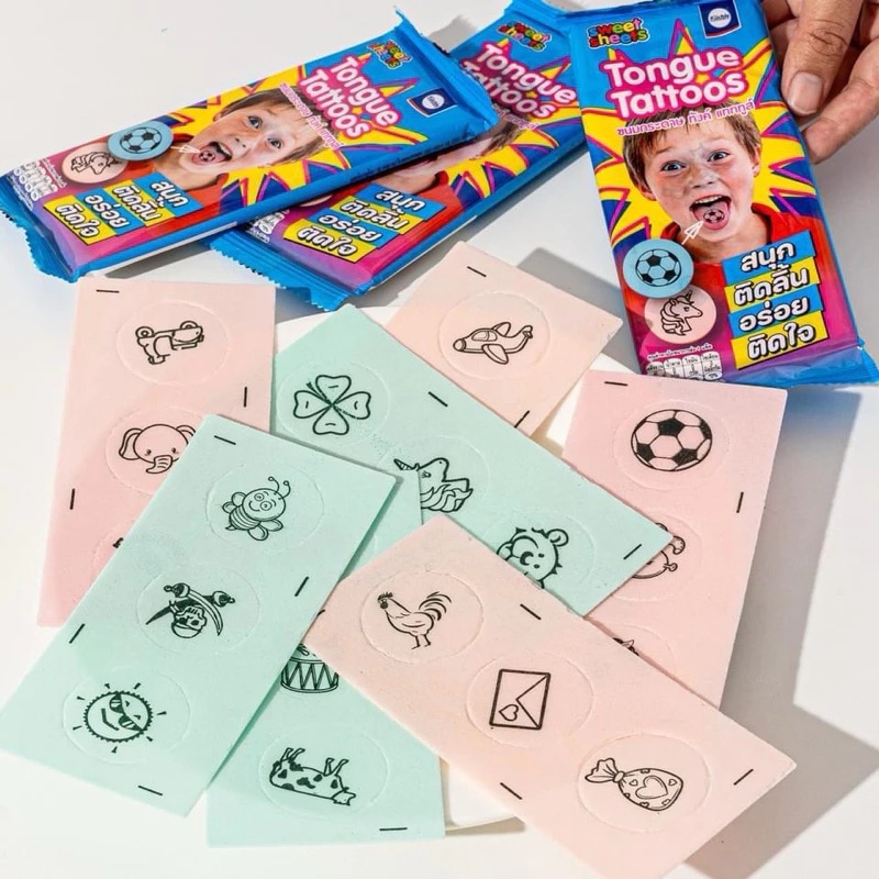 [12g เลือกสีซอง] ขนมกระดาษ ทังค์ แทททูลิ้น แคร์แบร์ คูชเลอ carebears Tongue Tattoo Kuchle