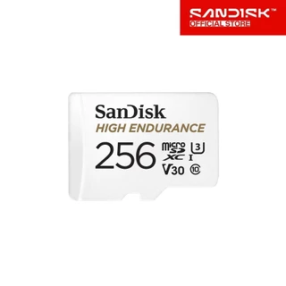 SanDisk High Endurance microSD 256GB (SDSQQNR-256G-GN6IA) สำหรับกล้องวงจรปิด ความเร็วสูงสุดอ่าน 100 MB/s เขียน 40 MB/s