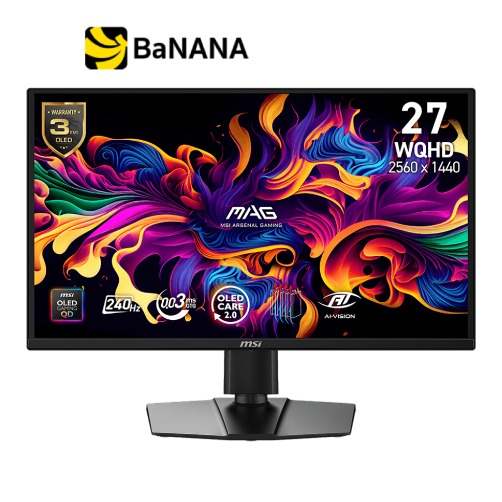 จอมอนิเตอร์ MSI MAG 272QP QD-OLED X24 Gaming Monitor (QD-OLED 2K 240Hz) by Banana IT