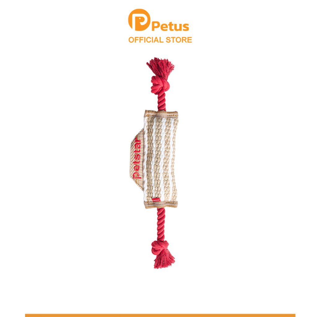 Petus ของเล่นเชือกกัดสุนัข ของเล่นสุนัข Dog rope chew Toy ช่วยลดคราบหินปูน แข็งแรง ทนทาน เส้นใยฝ้ายถักแน่น