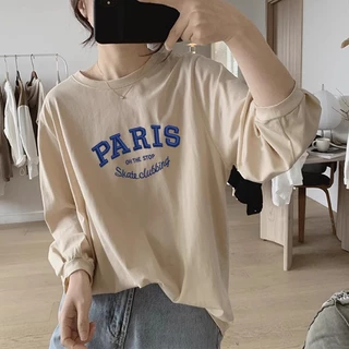 เสื้อยืดแขนยาวผู้หญิงน่ารักๆ แขนบอลลูน oversize เสื้อผ้าสาวอวบไซส์ใหญ่ ลําลอง แฟชั่นมาใหม่ เสื้อโอเวอร์ไซส์สไตล์เกาหลี
