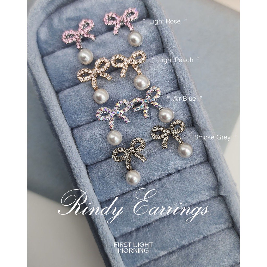 First Light Morning : Rindy Earrings ต่างหูน้องโบว์ Swarovski