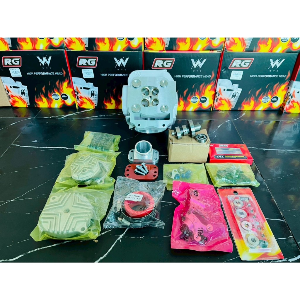 ฝาสูบ WAVE125 - 4V งานRG วาล์ว 19/22 , 22/25 บ่าทองเหลือง