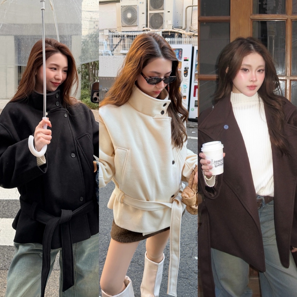 MALIMAYS - Buttoned Wool Coat เสื้อโค้ทผ้าวูล