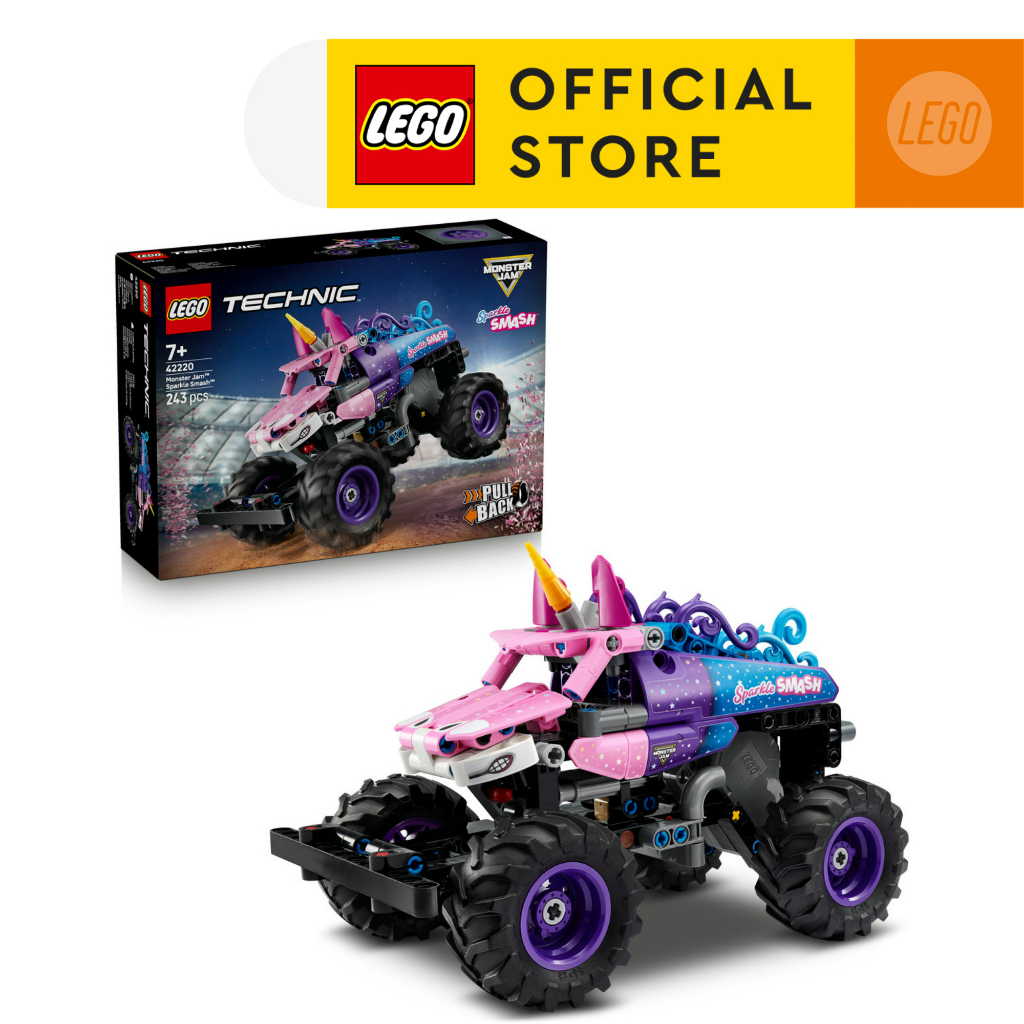 LEGO Technic 42220 Monster Jam Sparkle Smash Pull-Back (243pcs.), Building Blocks, Kids Toy