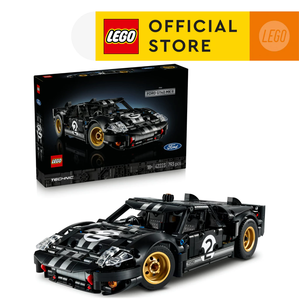 LEGO Technic 42223 1966 Ford GT40 MKII Race Car (793pcs.), Building Blocks, Kids Toy