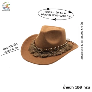 หมวกคาวบอยโบโฮพู่ สไตล์วินเทจ premium grade งานคุณภาพ น้ำหนักเบา 05X0B_09