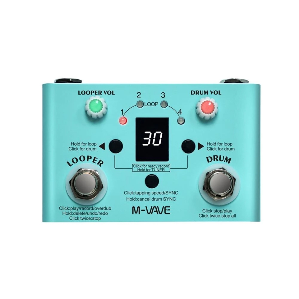 M-VAVE LOST TEMPO Effectเหยียบกลอง&Looper Effector Mini2in1 Looper&กลองเครื่องDouble Footswitch Loop