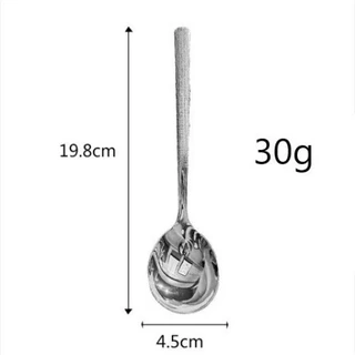 ช้อนซุป สเตนเลส 410 ด้ามจับยาว คุณภาพสูง สําหรับอาหารเย็น กาแฟ ขนมหวาน（20cm）
