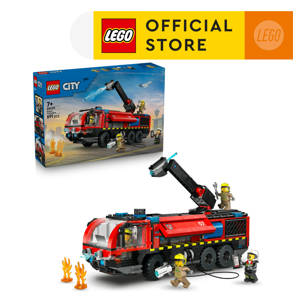 LEGO City 60499 Airport Fire Engine (691pcs.), Building Blocks, Kids Toy