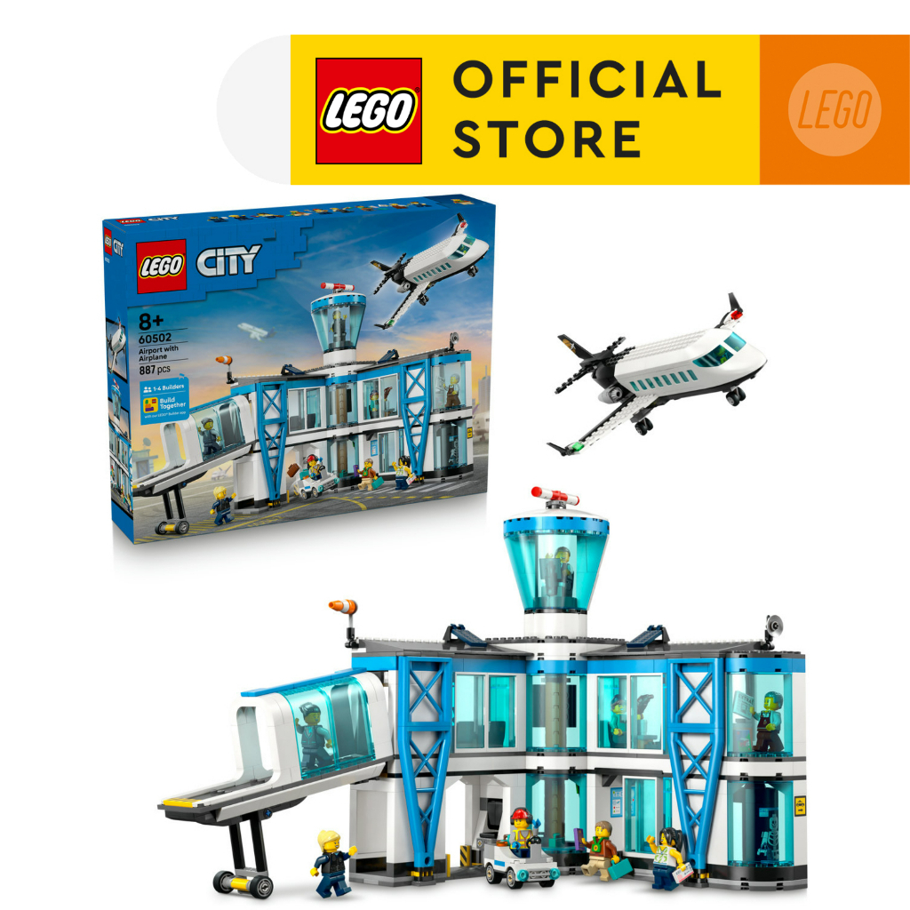 LEGO City 60502 Airport with Airplane (887pcs.), Building Blocks, Kids Toy