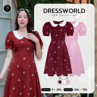 Fairyangelstore - เดรสสั้นแขนตุ๊กตาลายโบว์ (DW1322)