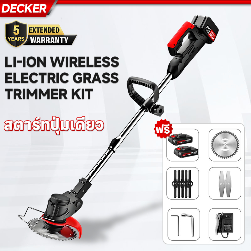 DECKER 999VF เครื่องตัดหญ้าไร้สาย ง่ายต่อการใช้ เครื่องตัดหญ้าไฟฟ้าไร้สาย ตัดหญ้า Lawn mower