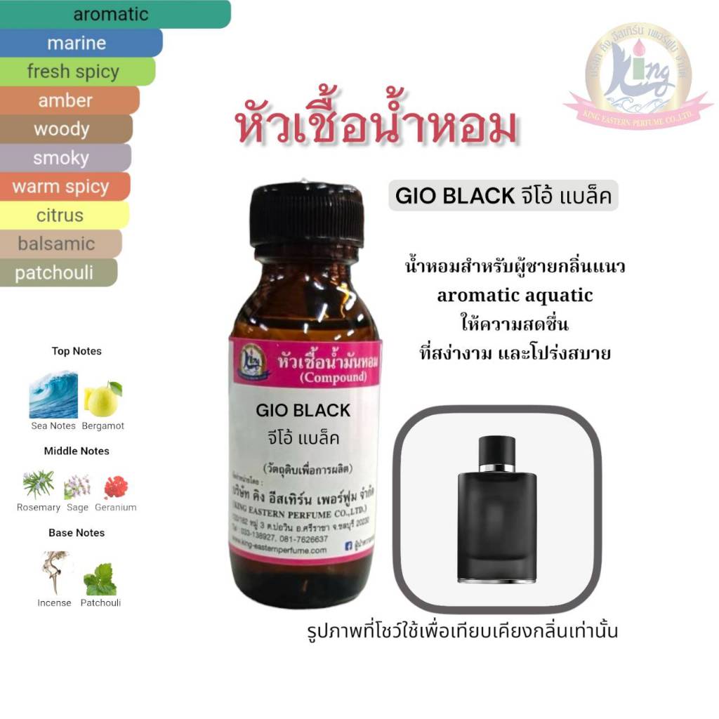 กลิ่น GIO BLACK (จีโอ้ แบล็ค) หัวเชื้อน้ำหอม100%