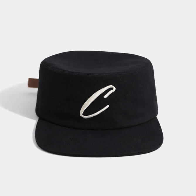 Flat Top Baseball Cap — Black