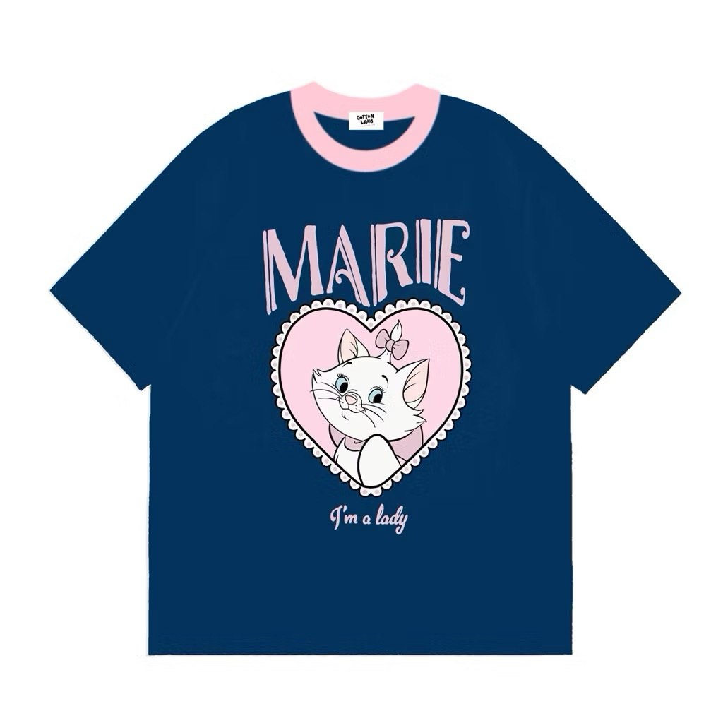 SIS.ON | พร้อมส่ง Oversize เสื้อยืดโอเวอร์ไซส์ ลายการ์ตูนน่ารัก ผ้าคอตตอน QT Marie หัวใจ
