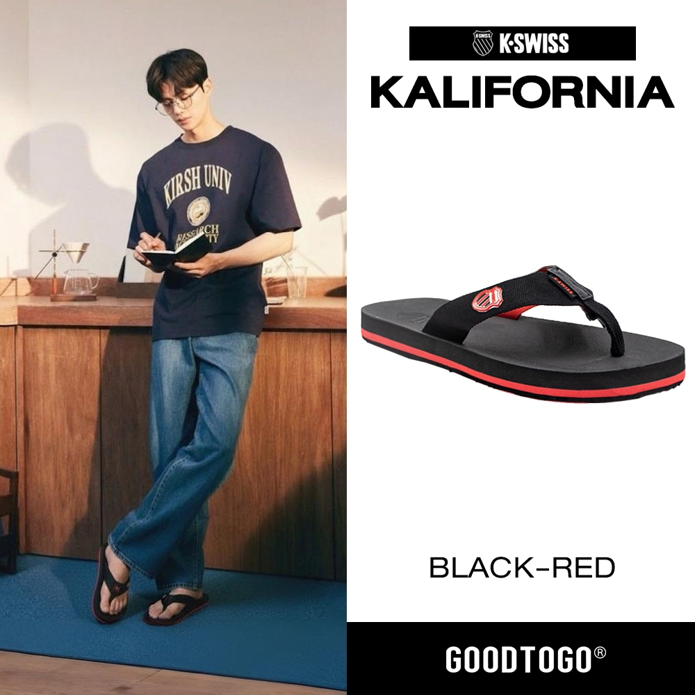 K-Swiss รองเท้าแตะ Kalifornia KSW24SDU007WHS สีดำ-แดง