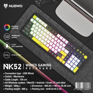 Nubwo NK-56 NK56 Keyboard Gaming Membrane Switch มีภาษาไทย/อังกฤษ ปุ่มนุ่ม