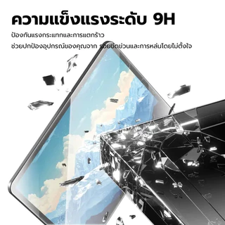 GOOJODOQ ฟิล์มกระจกไอแพด ฟิล์มกระจก Ipad ฟิล์มไอแพด ทนน้ำมัน ทนรอยนิ้วมือ เอชดี ไม่มีฟองอากาศ