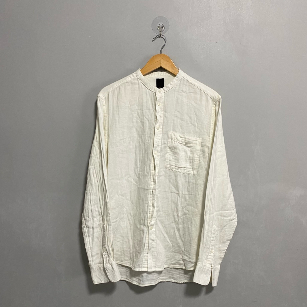 H&M เสื้อเชิ้ตคอจีน (ไซส์M อก44 ยาว29-30) แท้💯%