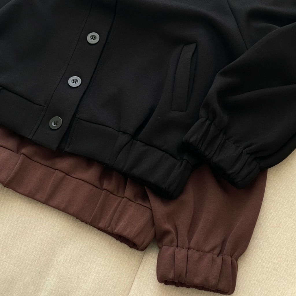 SISSY : เสื้อ Jacket แขนยาวปลายสม็อค (S–XL) คอปก กระดุมหน้าใช้งานได้จริง ปักอะไหล่เงิน Everyday Elegant Look รูปที่ 6
