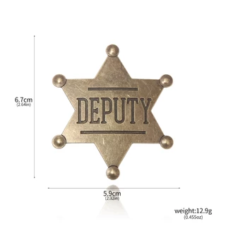 เข็มกลัดดาวนายอำเภอ Sheriff / Deputy สีทองรมดำ สไตล์วินเทจสุดคลาสสิก 00PIN01