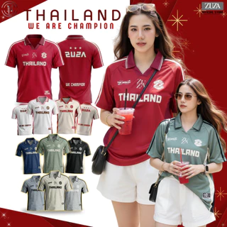 ZUZA - Jersey Thailand Collection เสื้อโปโลคอปก แขนสั้น " ทีมไทยแลนด์ " ทรงโอเวอร์ไซส์ เนื้อผ้าไมโครฯ สวมใส่สบาย