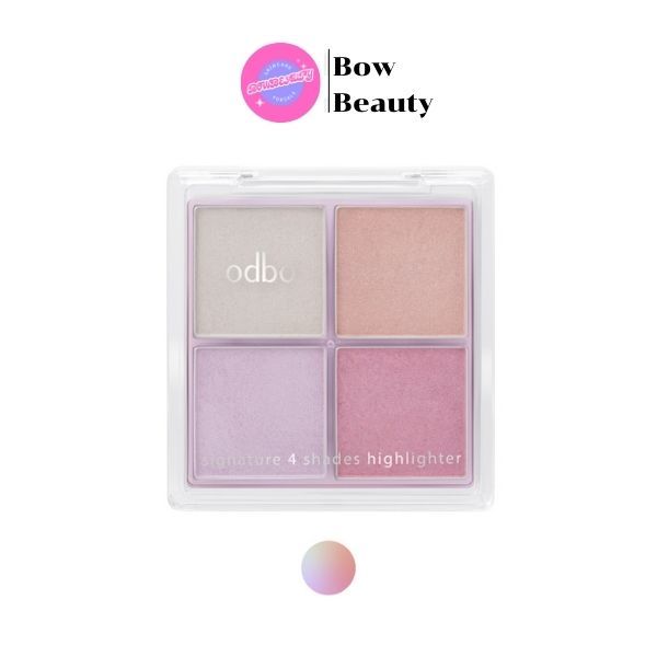 OD1318 odbo signature 4 shades highlighter ซิกเนเจอร์ โฟร์ เฉดส์ ไฮไลท์เตอร์ 10 กรัม