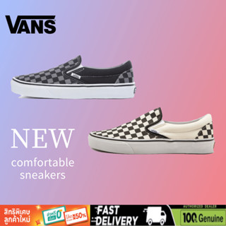 🎁ของแท้ 100%🎁Vans CLASSIC SLIP-ON Classic กระดานหมากรุก รองเ…