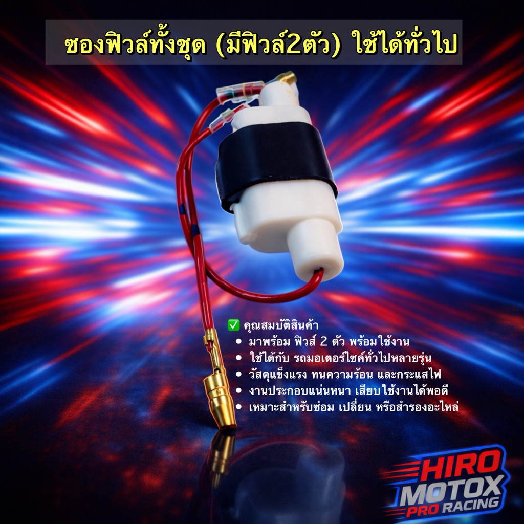ซองฟิวล์ทั้งชุด (มีฟิวล์2ตัว) ใช้ได้ทั่วไป 1400-000-00 อะไหล่ทดแทน #AMH Brand