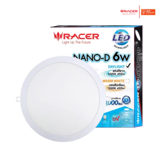 Racer : โคมดาวน์ไลท์ฝังฝ้า นาโน-ดี LED Downlight ฝังฝ้า Nano-D หน้ากลม (รุ่นเก่า - รุ่นใหม่) 6w 9w 12w 18w ขาว - เหลือง