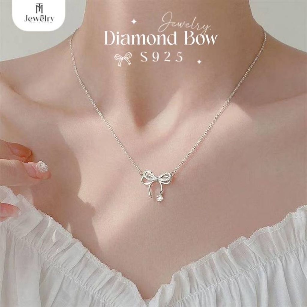 TM Jewelry✨ สร้อยคอเงินแท้ 92.5% รุ่น Luna Glow 🌙✨ สร้อยคอผู้หญิง ประกายจันทร์เรืองแสง สร้อยคอแฟชั่น พร้อมกล่องพรีเมียม
