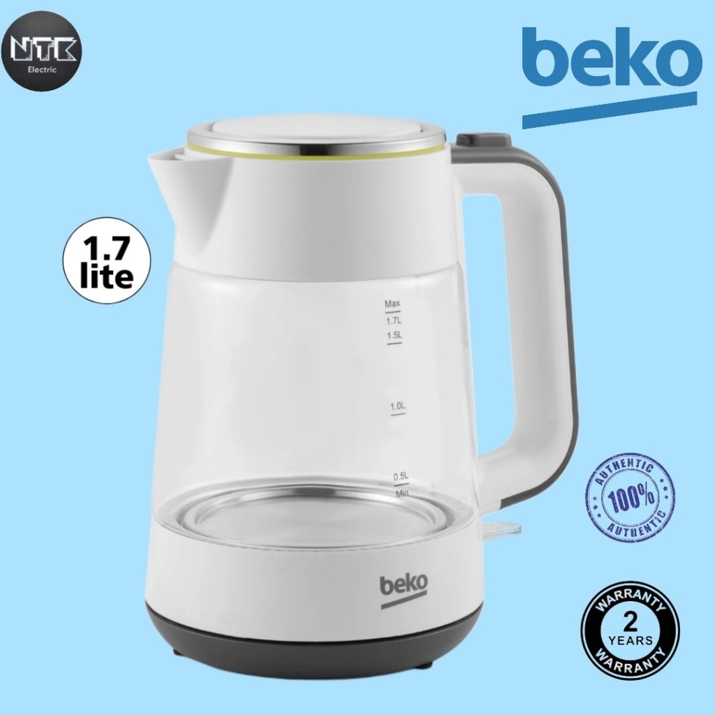 Beko WKM6321W กาต้มน้าร้อน 1.7 ลิตร สีขาวโถแก้ว