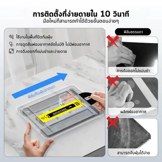 GOOJODOQ ฟิล์มกระจก Ipad การติดตั้งไร้ฝุ่นลายนิ้วมือฟิล์มไอแพด และหน้าจอกัน กสําหรับ Gen10 11 Air4 5