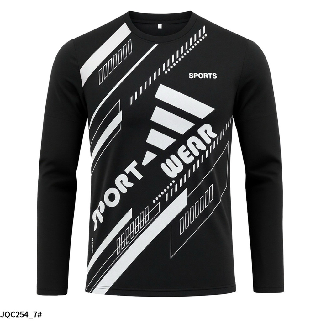 มาใหม่#เสื้อกีฬาแขนยาวคอกลม พิมพ์ลายสปอร์ต มี7สีให้เลือก ไซส์S-3XL ผ้าไมโครสปอร์ต ทรงกีฬา ใส่ได้ทุกวัน (สินค้าพร้อมส่ง)