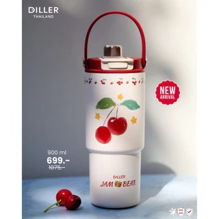 Diller Thailand แก้วน้ำสูญญากาศ เคลือบเซรามิก เก็บความเย็น-ร้อน Stainless Ceramic 900ml [MLH9436]
