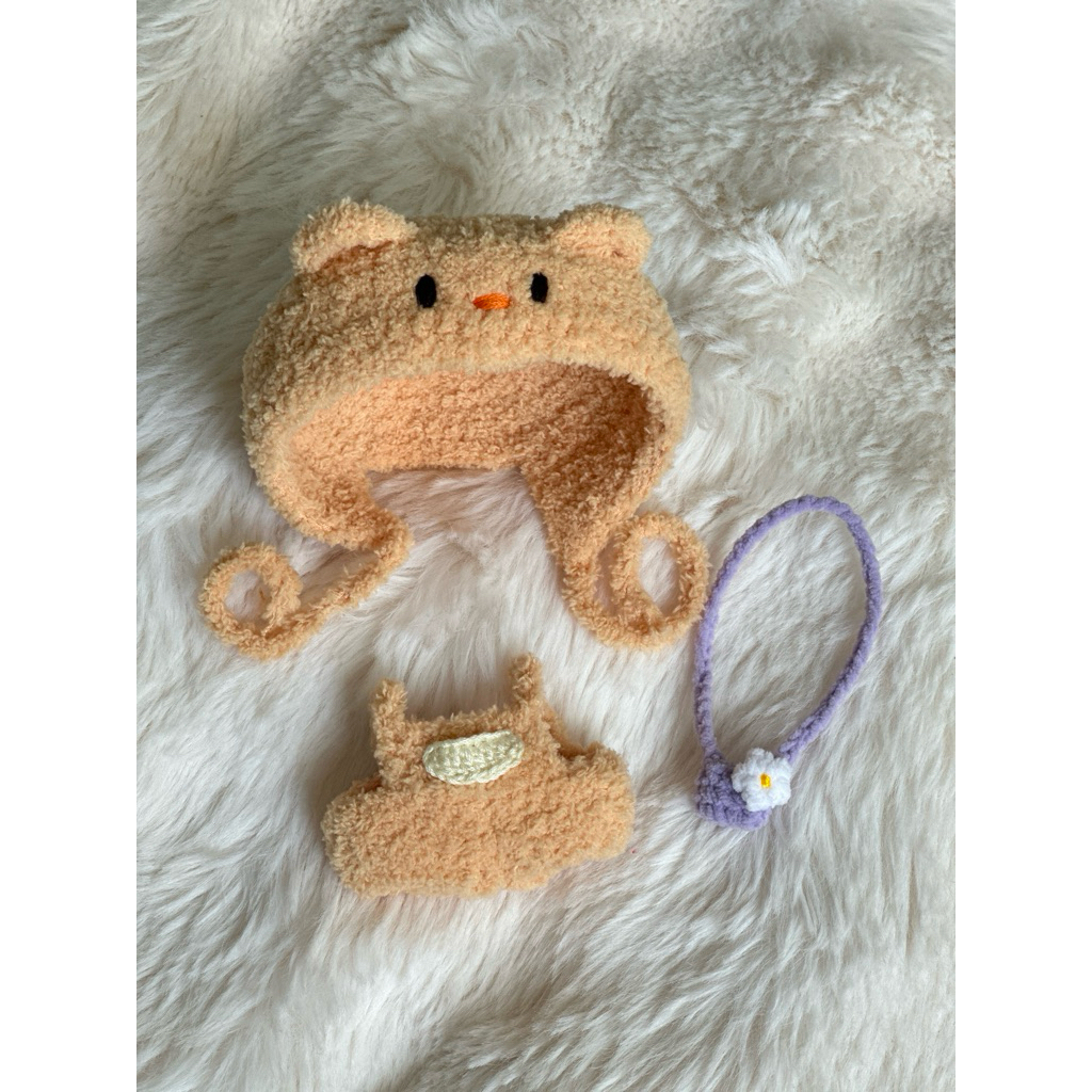 ชุดตุ๊กตา 10cm 🧸 ชุดน้องหมีเนย Butterbear (หมวก+เอี๊ยม)✨
