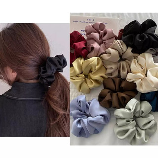 (พร้อมส่งจากไทย) ยางมัดผมผ้าชีฟอง ยางมัดผมโดนัทขนนุ่ม ยางผูกผม สีพาสเทล ที่รัดผมเกาหลี