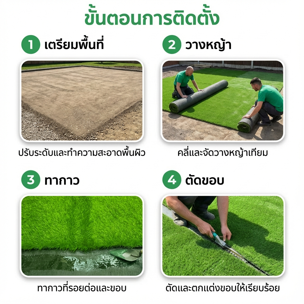 หญ้าเทียม 3 ซม. ขนาด 3×10 ม. สำหรับสวนและลานบ้าน สมจริง สีสวย ทน UV ใช้งานกลางแจ้งได้ยาวนาน ราคา ถูกที่สุด ดีลบีเคเค แกลเลอรีภาพที่ 8