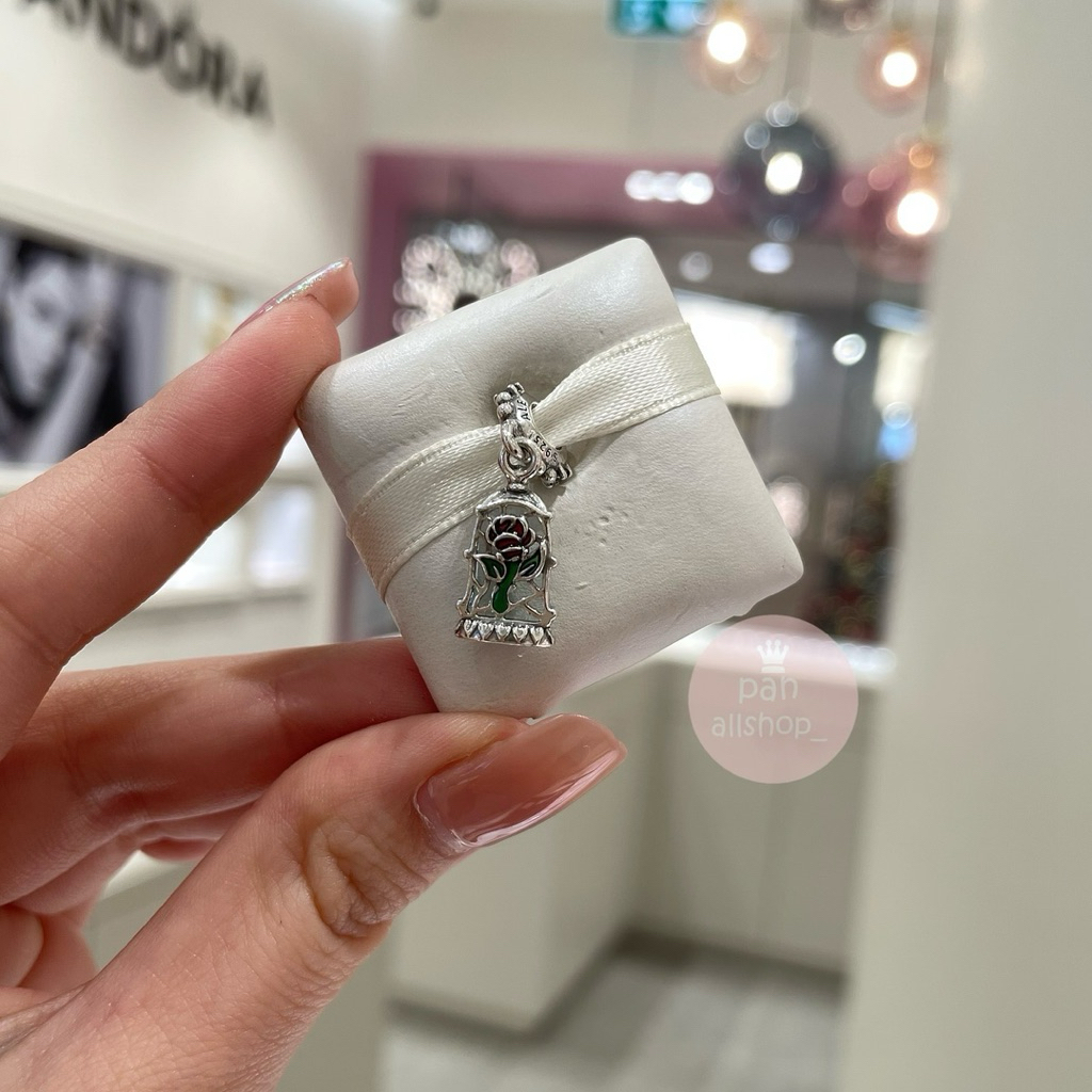 (ของแท้100%)pandora silver Disney เจ้าหญิงเบลล์ กุหลาบ