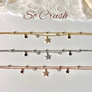 Socrush.bkk | SPARKLING STAR bracelet | SB-081 |สร้อยข้อมือ ดาว กำไล เพชร จี้ดาว จี้เพชร สองเลเยอร์