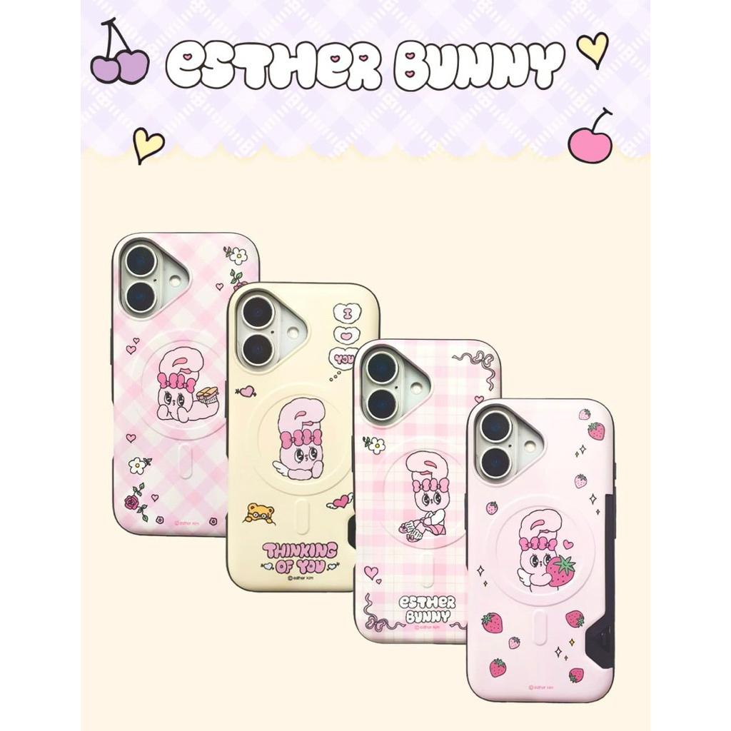 🌈 PreOrder ❤️ Esther Bunny MS Case เคสแม่เหล็ก ลิขสิทธิ์แท้ (17 Pro Max/16 Pro Max/15 Pro Max/S25Ult