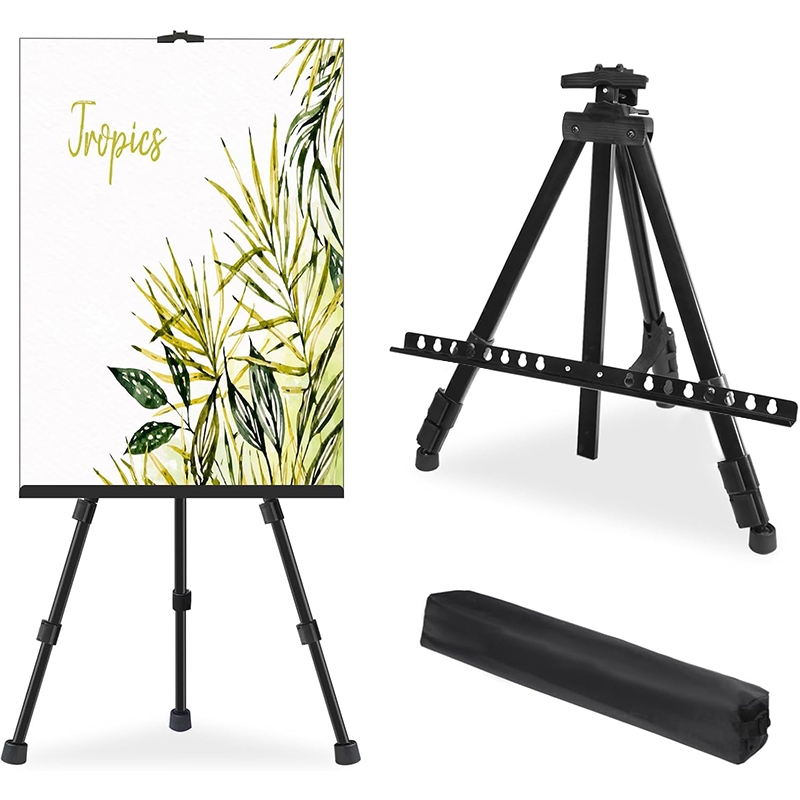 ขาตั้งวาดรูป 3 ขา พับเก็บได้ แบบพกพา ปรับความสูง 50-160 ซม. (21-66 นิ้ว) วัสดุอลูมิเนียม/เหล็กเสริมแรง แถมกระเป๋าเก็บ
