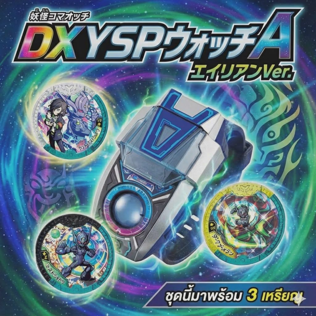 👽 ฟรี 3 เหรียญ DX A (Alian) Watch Yokai Watch YSP BANDAI (มือสอง/ของแท้)