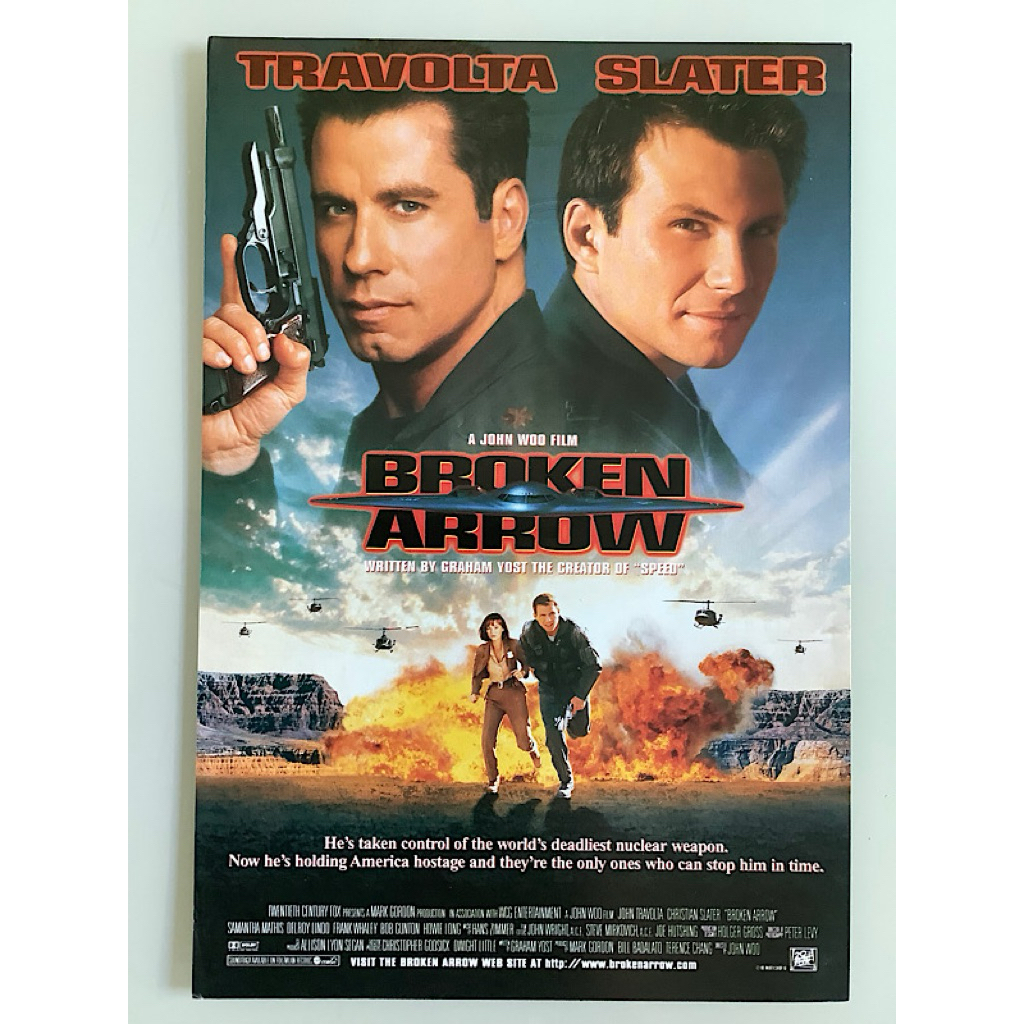NO.0059  HANDBILL ใบปลิวแนะนำภาพยนตร์มือสอง BROKEN ARROW - 1996 20TH FOX